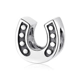 S925 Silver Inlaid Zircon U Letter Beads Bracelet DIY Accessories