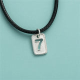 Sterling Silver Number 7 Pendant Hand-Woven String Pearl Bracelet