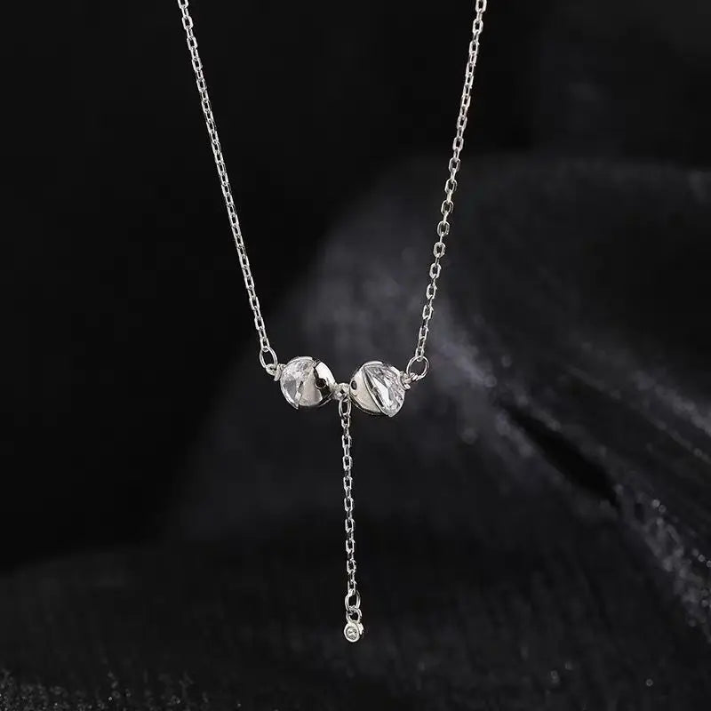 Sterling Silver Fish Tide Pendant Clavicle Chain Necklace