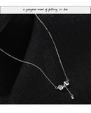 Sterling Silver Fish Tide Pendant Clavicle Chain Necklace