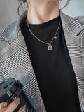 Silver Necklace Clavicle Chain Hip Hop Retro Sweater Chain Boys Girls