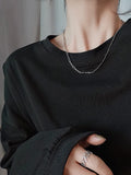 Silver Necklace Clavicle Chain Hip Hop Retro Sweater Chain Boys Girls
