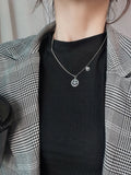 Silver Necklace Clavicle Chain Hip Hop Retro Sweater Chain Boys Girls