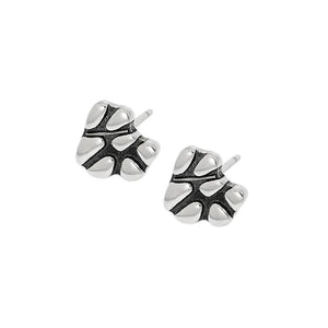 Sterling Silver Retro Earrings Minimalist Geometric Shape Thai Silver