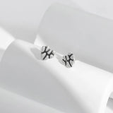 Sterling Silver Retro Earrings Minimalist Geometric Shape Thai Silver