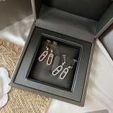 French Brand Sterling Silver Stud Earrings with Moving Stones