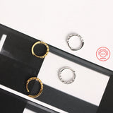 Sterling Silver 925 Small Huggie Circle Hoop Earrings with Crystals for Women