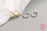 Sterling Silver 925 Small Huggie Circle Hoop Earrings with Crystals for Women