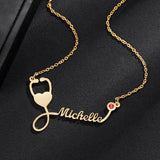 Personalized Stethoscope Necklace with Name