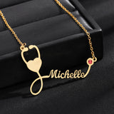 Personalized Stethoscope Necklace with Name