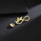 Personalized Infinity Symbol Butterfly Letter Brooch for Woman