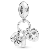 925 Silver Stiletto Peach Blossom Baby Girl Bead Charm