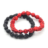 Halloween Skull Strand Bracelet Elasticity Red and Head Skeleton Beads