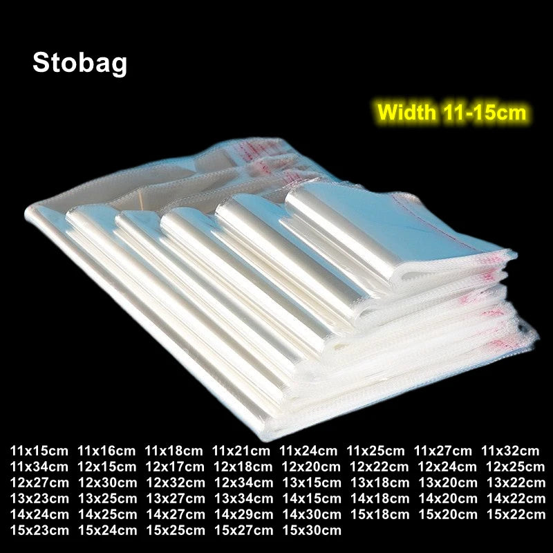 100pcs Cellophane Self-adhesive Bag Transparent Gift Packaging