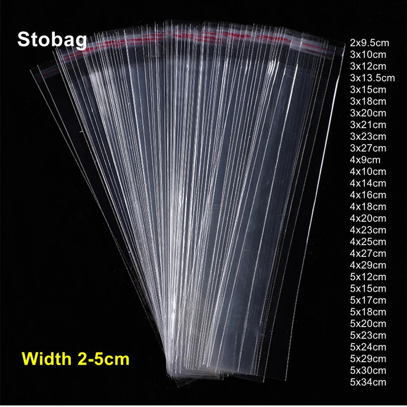 200pcs Transparent Cellophane Bag Jewelry Pen Necklace Gift Packaging