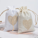 5pcs Linen Bags Drawstring Candy Gift Pouches