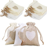 5pcs Linen Bags Drawstring Candy Gift Pouches