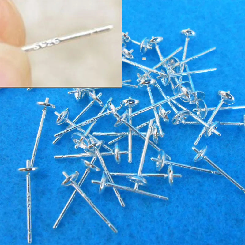100/500PCS 925 Sterling Silver DIY Stud Ear 5*13MM