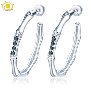 0.18 Ct Natural Spinel Hoop Earrings 925 Sterling Silver Gemstone Jewelry