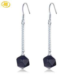925 Silver Aventurine Dangle Earrings for Women