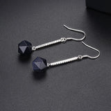 925 Silver Aventurine Dangle Earrings for Women
