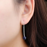 925 Silver Aventurine Dangle Earrings for Women