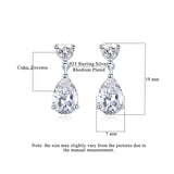 925 Sterling Silver Heart Dangle Earrings with AAAAA CZ for Women