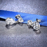 925 Sterling Silver Heart Dangle Earrings with AAAAA CZ for Women