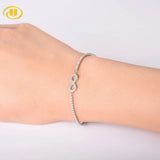 Sterling Silver Infinity Bracelet with Rhinestones