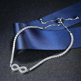 Sterling Silver Infinity Bracelet with Rhinestones