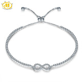 Sterling Silver Infinity Bracelet with Rhinestones
