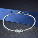 Sterling Silver Infinity Bracelet with Rhinestones