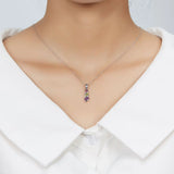 Gemstone Amethyst Peridot Garnet 925 Silver Chain Colorful Jewelry