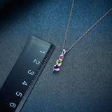 Gemstone Amethyst Peridot Garnet 925 Silver Chain Colorful Jewelry
