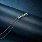 Gemstone Amethyst Peridot Garnet 925 Silver Chain Colorful Jewelry