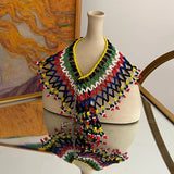 Colorful African Tribal Zulu Beaded Statement Necklace