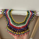 Colorful African Tribal Zulu Beaded Statement Necklace
