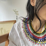 Colorful African Tribal Zulu Beaded Statement Necklace