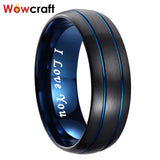 Tungsten Steel Ring 8mm Wedding Band Men Women Jewelry
