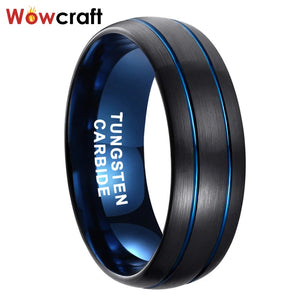 Tungsten Steel Ring 8mm Wedding Band Men Women Jewelry