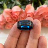 Tungsten Steel Ring 8mm Wedding Band Men Women Jewelry