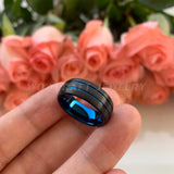 Tungsten Steel Ring 8mm Wedding Band Men Women Jewelry