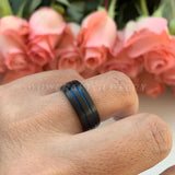 Tungsten Steel Ring 8mm Wedding Band Men Women Jewelry