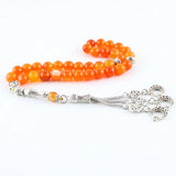 Stone Agate Round Beads 33/99 Islamic Rosary Muslim Tasbih Bracelet