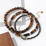 Red Crystal Bloodstone Bracelet Set with Cat Charm, 3PCS