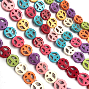 Turquoise Peace Symbol Stone Beads - DIY Jewelry Making