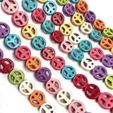 Turquoise Peace Symbol Stone Beads - DIY Jewelry Making
