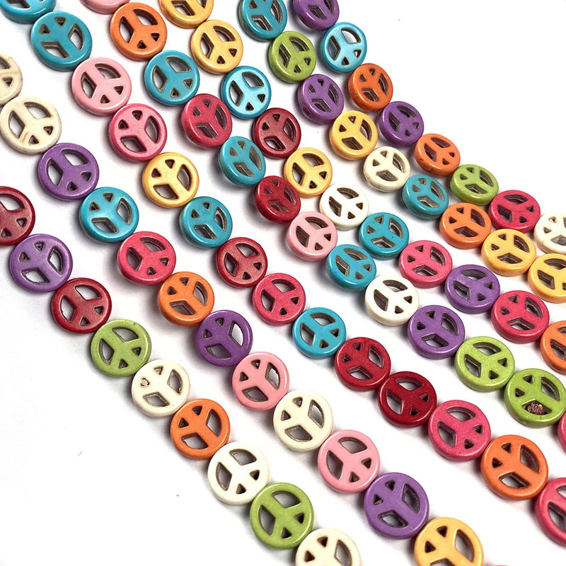 Turquoise Peace Symbol Stone Beads - DIY Jewelry Making