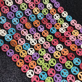Turquoise Peace Symbol Stone Beads - DIY Jewelry Making