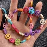 Turquoise Peace Symbol Stone Beads - DIY Jewelry Making